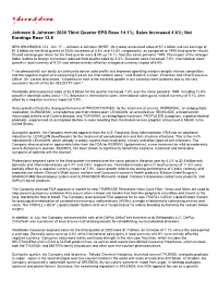 Sales Increased 4.6%; Net Earnings Rose 13.8