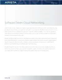 Software Driven Cloud Networking