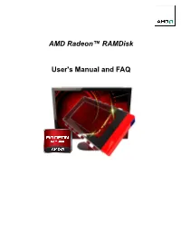 AMD Radeon™ Ramdisk User's Manual And