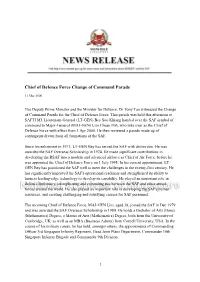 Chief of Defence Force Change of Command Parade