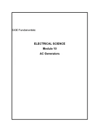 ELECTRICAL SCIENCE Module 10 AC Generators