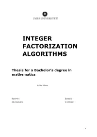 Integer Factorization Algorithms