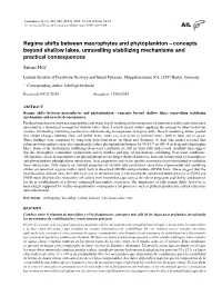 Regime Shifts Between Macrophytes and Phytoplankton – Concepts Beyond Shallow Lakes, Unravelling Stabilizing Mechanisms and Practical Consequences