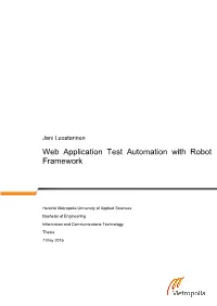 Web Application Test Automation with Robot Framework