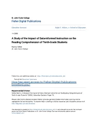 A Study of the Impact of Data-Informed Instruction on the Reading Comprehension of Tenth-Grade Students