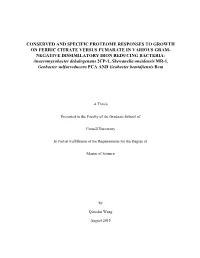Conserved and Specific Proteome Responses To