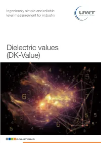 DK-Value) Dielectric Constant Value DK-Value