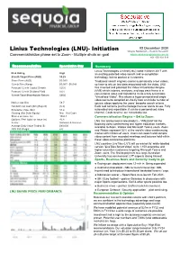 Linius Technologies (LNU)- Initiation