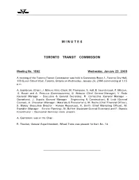 M I N U T E S Toronto Transit Commission
