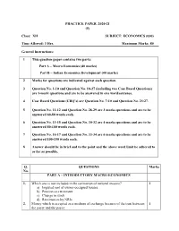PRACTICE PAPER, 2020-21 (5) Class: XII SUBJECT: ECONOMICS