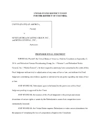 Proposed Final Judgment