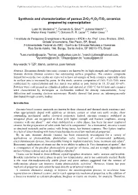 Synthesis and Characterization of Porous Zro2-Y2O3-Tio2 Ceramics Prepared by Coprecipitation