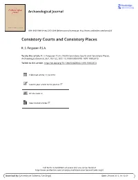 Consistory Courts and Consistory Places