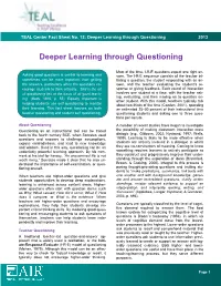 Deeper Learning Through Questioning 2013