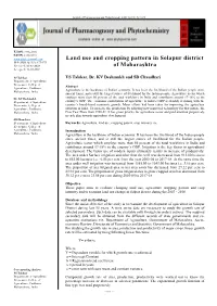 Land Use and Cropping Pattern in Solapur District of Maharashtra