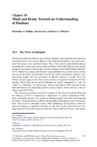 Mind and Brain: Toward an Understanding of Dualism