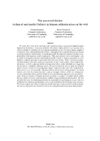 Technical and Market Failures in Human Authentication on the Web