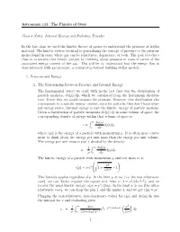 Astronomy 112: the Physics of Stars Class 6 Notes: Internal Energy And