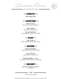 Christmas Menu by CHEF VIKRAM GARG