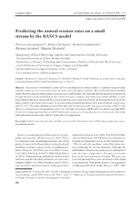 Predicting the Annual Erosion Rates on a Small Stream by the BANCS Model