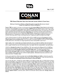 TBS Closes Extensive Four-Year Deal with Conan O'brien's Team Coco