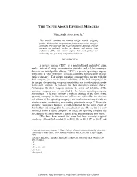 The Truth About Reverse Mergers