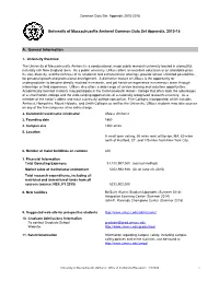 A. General Information University of Massachusetts Amherst Common