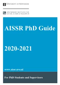 AISSR Phd Guide 2020-2021