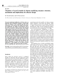 Chemistry of Acetyl Transfer by Histone Modifying Enzymes: Structure, Mechanism and Implications for Effector Design