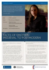 Faces of Emotion: Medieval to Postmodern