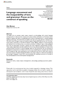 Focus on the Construct of Speaking