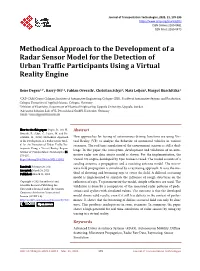 Methodical Approach to the Development of a Radar Sensor Model for the Detection of Urban Traffic Participants Using a Virtual Reality Engine