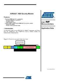 AVR2027: AES Security Module