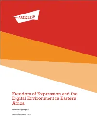 Freedom of Expression and the Digital Environment in Eastern Africa