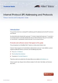 (IP) Addressing and Protocols Feature Overview and Configuration Guide