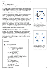 Peer-To-Peer - Wikipedia, the Free Encyclopedia Peer-To-Peer from Wikipedia, the Free Encyclopedia