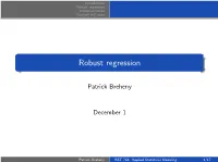 Robust Regression Implementation Scottish Hill Races