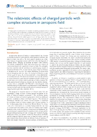 The Relativistic Effects of Charged Particle with Complex Structure in Zeropoint Field