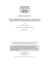 Working Paper No. 517 What Are the Relative Macroeconomic Merits And