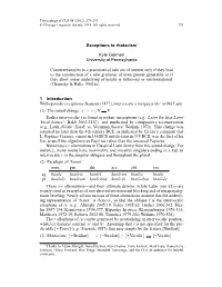 Exceptions to Rhotacism Kyle Gorman University of Pennsylvania Counterexamples to a Grammatical Rule Are of Interest Only If