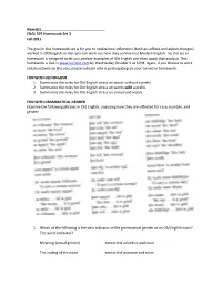 Name(S) ______ENGL 507 Homework Set 3 Fall 2011