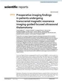 Preoperative Imaging Findings in Patients Undergoing Transcranial