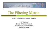 The Filtering Matrix