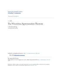 The Weierstrass Approximation Theorem