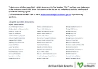 To Determine Whether Your Club Is Eligible Please Use the Find Function “Ctrl F” and Type Your Clubs Name in the Navigation Search Field