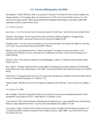 U.S. Articles Bibliography, Fall 2020