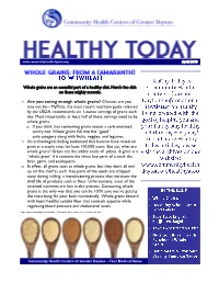 Whole Grains Are an Essential Part of a Healthy Diet