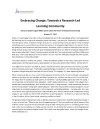 Embracing Change: Towards a Research-Led Learning Community