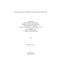 History and Politics of Nomadism in Modern Palestine (1882-1948)