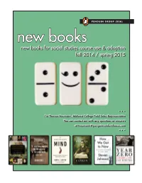 New Books New Books for Social Studies Course Use & Adoption Fall 2014 / Spring 2015